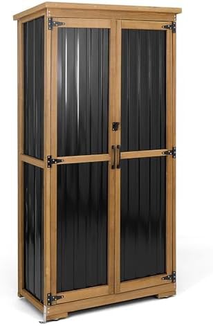 Wood and Metal Shed with Weather Resistant Roof