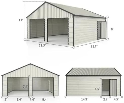 Double garage metal shed side door — photo 4