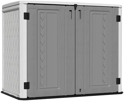 Gray and white horizontal tool cabinet
