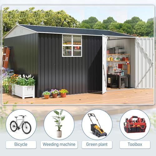 Metal storage shed with integrated window — photo 3
