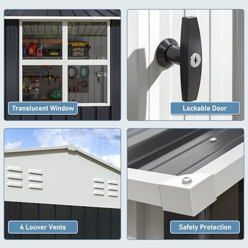 Metal storage shed with integrated window — photo 4