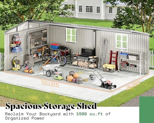 Large metal garden shed with transparent panels — photo 3