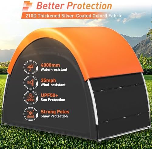 Weatherproof fabric shed for five bikes — photo 4