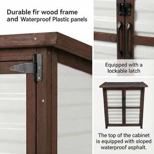 Small fir wood sloped roof cabinet — photo 5