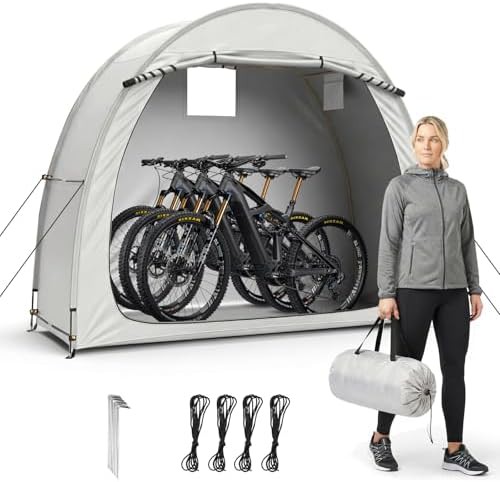 Portable bicycle storage tent for camping