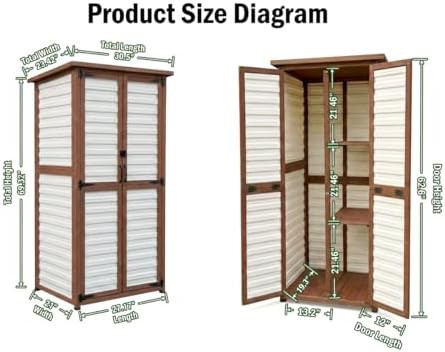 Tall vertical fir wood tool shed — photo 4