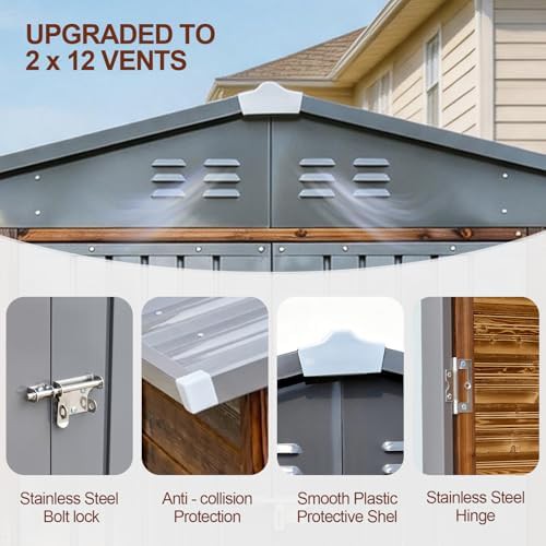 Waterproof metal shed with side window — photo 3