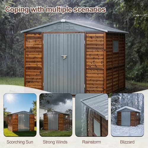 Waterproof metal shed with side window — photo 5