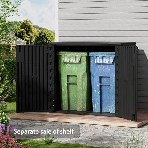 Black double wall horizontal bike shed — photo 4