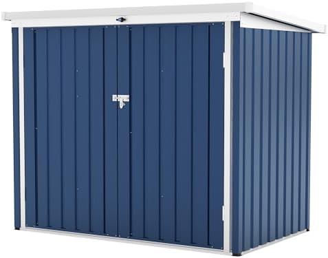 Sloped roof metal trash storage box