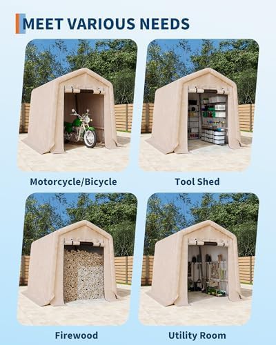 Khaki portable tent storage shed 6x6 — photo 4