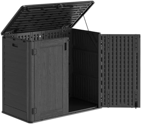 Horizontal waterproof cabinet for trash cans