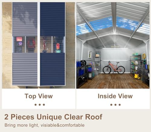 Large Metal Storage Shed with Sunroof Window — photo 4