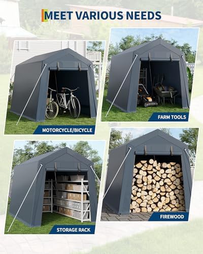 Gray portable zipper door storage shed — photo 4