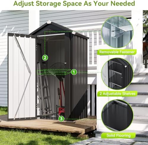 Black vertical metal storage cabinet — photo 4