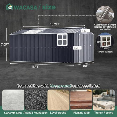 Large metal storage shed with skylight — photo 4