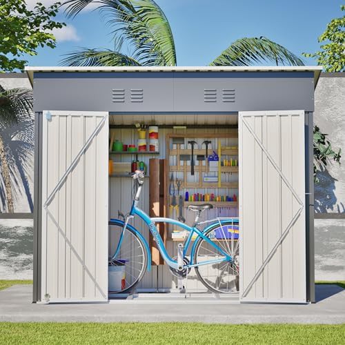 Gray Metal Shed with Sloped Roof — photo 3