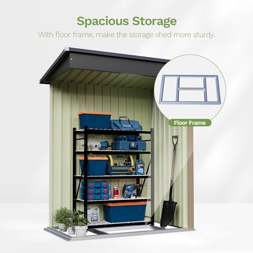 Small metal shed with floor frame — photo 3