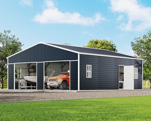 Extra large metal garage with front doors