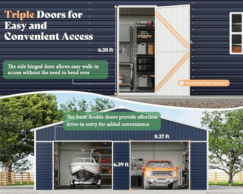 Extra large metal garage with front doors — photo 4