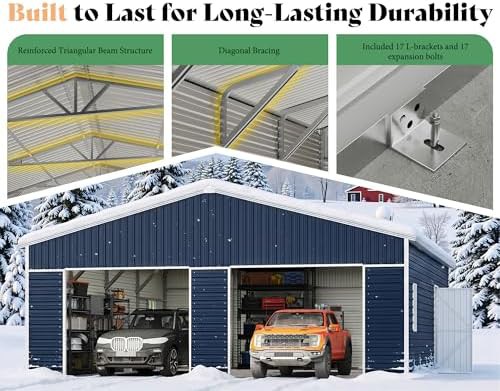Extra large metal garage with front doors — photo 5