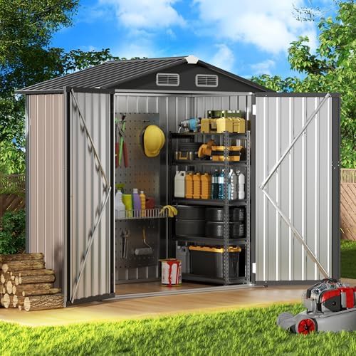 Weatherproof metal utility and tool shed