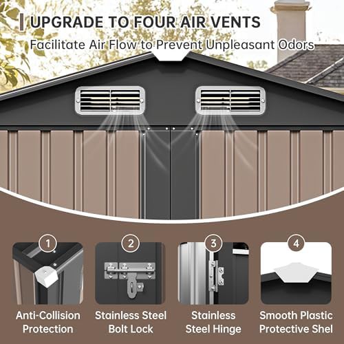 Weatherproof metal utility and tool shed — photo 4