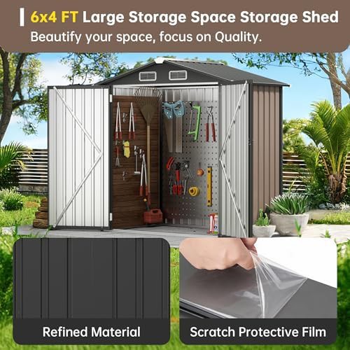 Weatherproof metal utility and tool shed — photo 5