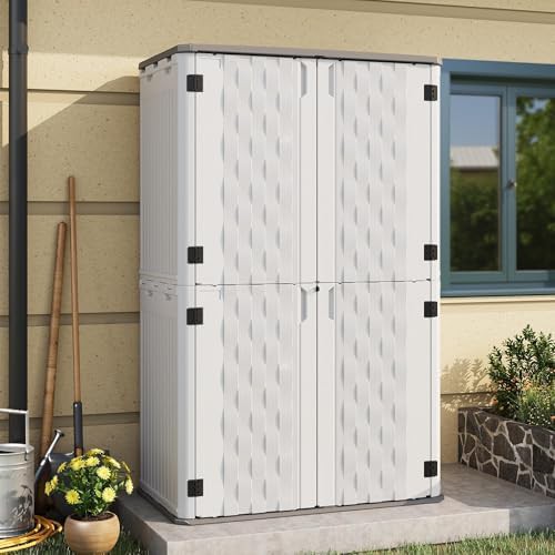 Vertical White Resin Outdoor Cabinet