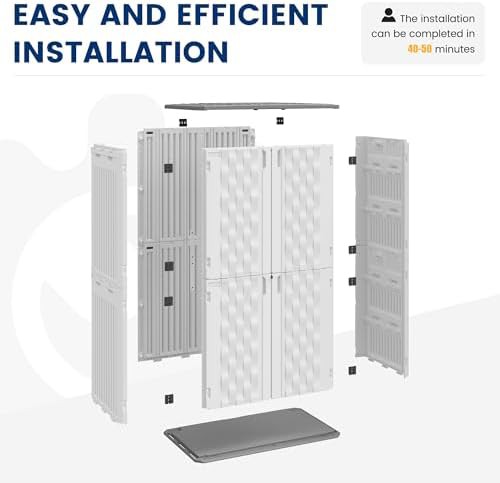 Vertical White Resin Outdoor Cabinet — photo 4
