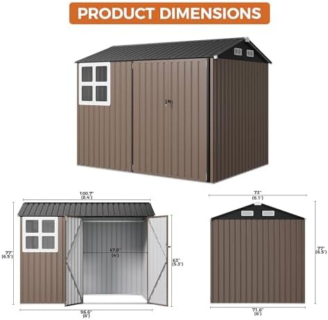 Large brown outdoor shed with clear window — photo 3