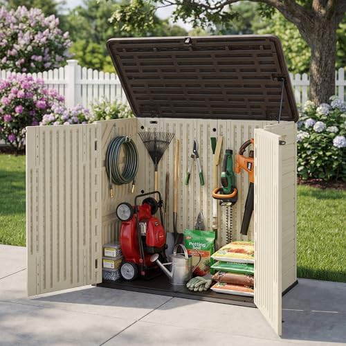 Khaki resin horizontal storage cabinet