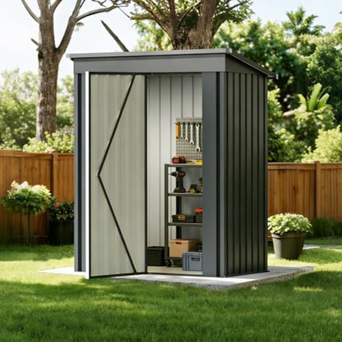 Five by three metal tool shed