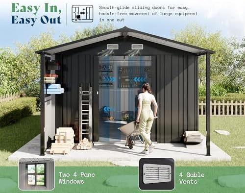 Outdoor storage shed with integrated lounge area — photo 5