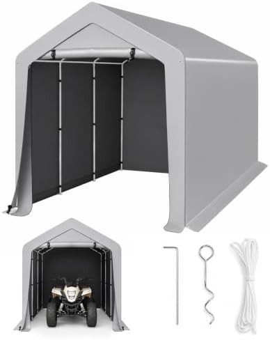 Portable grey bike and tool tent 8x12