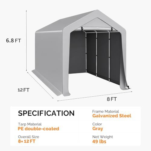 Portable grey bike and tool tent 8x12 — photo 3