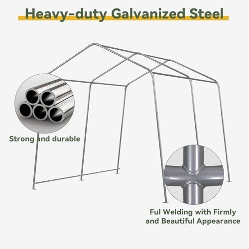 Ten foot gray portable motorcycle storage tent — photo 3