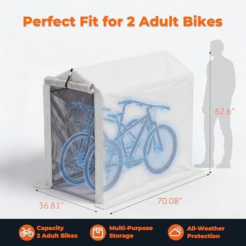 Silver oxford fabric bike storage tent — photo 5