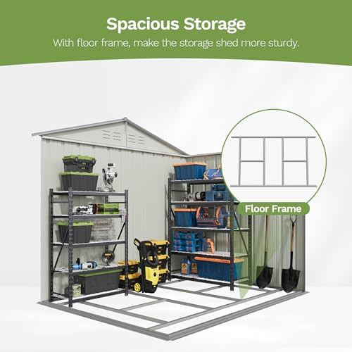 Metal Garden Shed with Floor Frame — photo 3