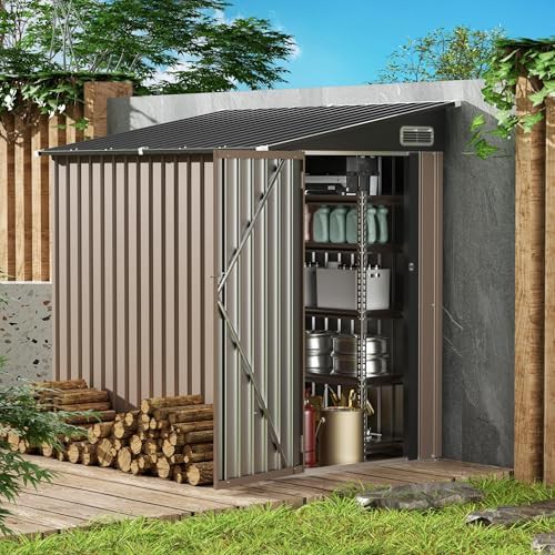 Brown metal lean to bike shed — photo 3