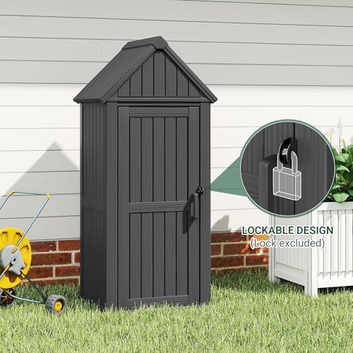 Black heavy duty garden tool cabinet — photo 4