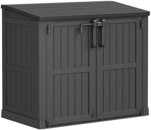 Portable horizontal resin storage shed cabinet