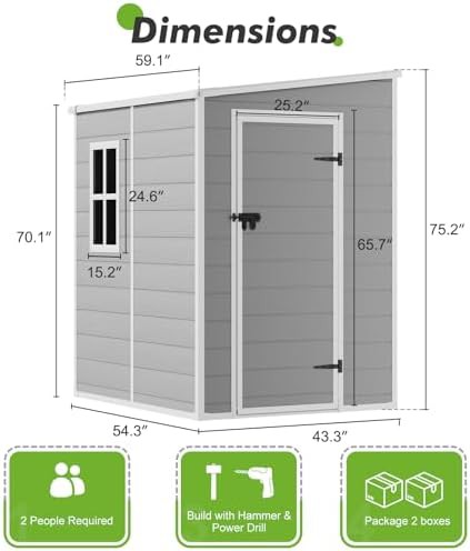 Lean-to resin storage shed with floor — photo 5