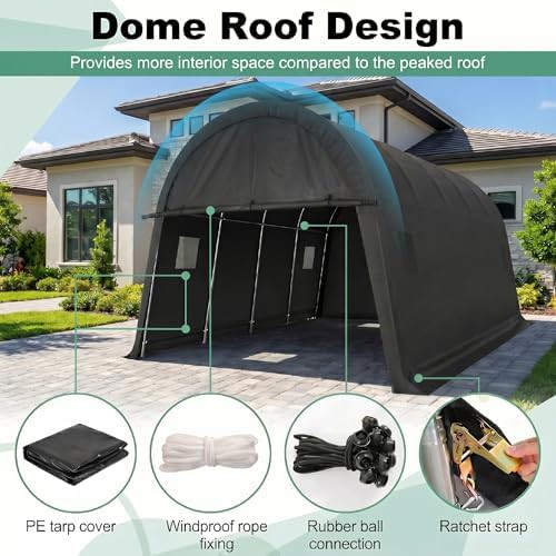 Heavy duty portable carport garage shelter — photo 3