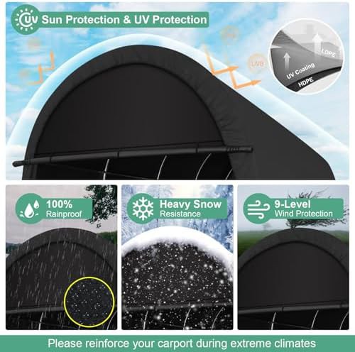 Heavy duty portable carport garage shelter — photo 4