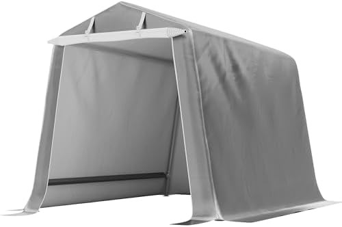 Portable motorcycle carport with zipper door