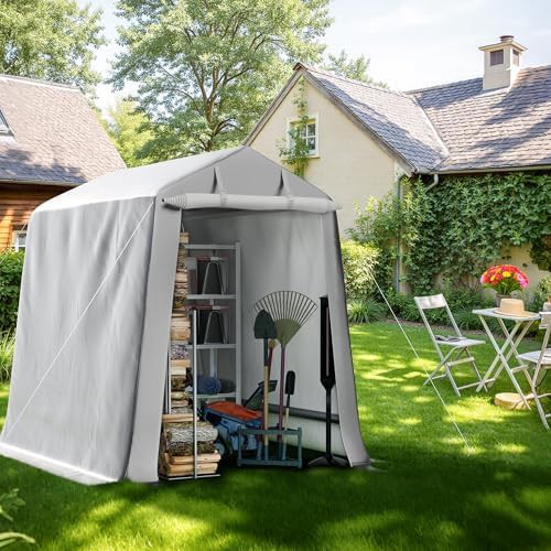 Portable motorcycle carport with zipper door — photo 3
