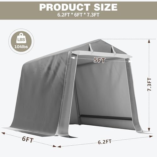 Portable motorcycle carport with zipper door — photo 4