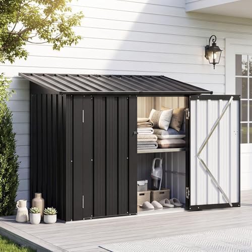 Black metal outdoor storage cabinet — photo 3