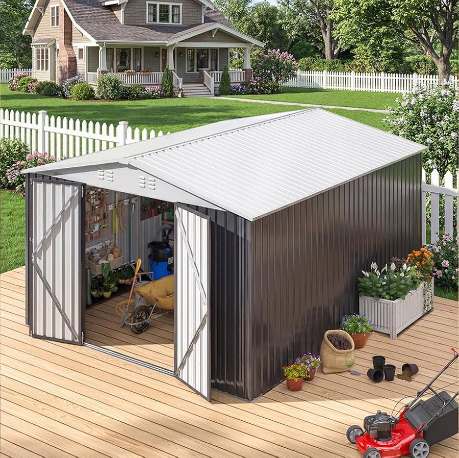 Ten by twelve foot metal shed with updated frame